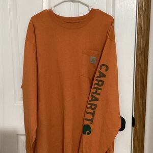 Long Sleeve T Shirt 2XL Loose fit Orange Used CARHARTT